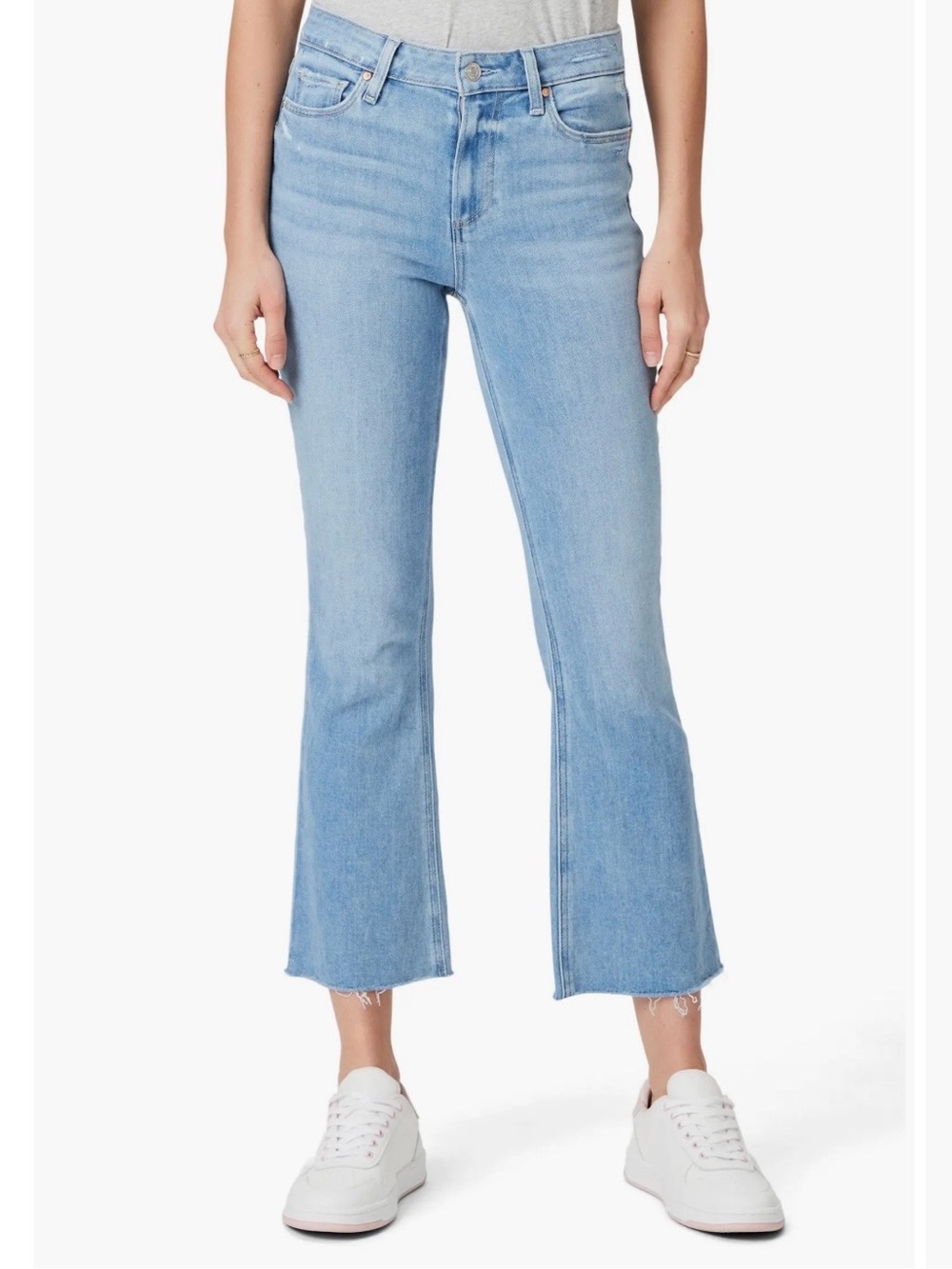 NWT Paige Colette Raw Hem Crop Flare Jeans Size 28